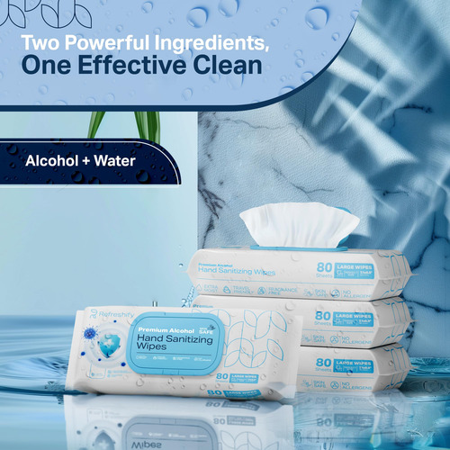 Toallitas Desinfectantes Para Manos Con Alcohol Refreshify L