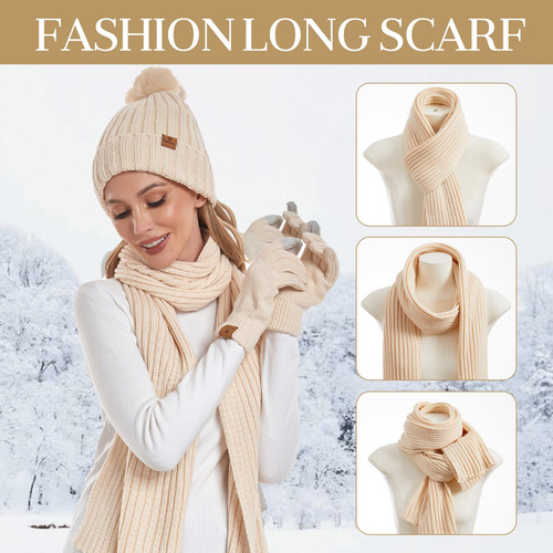 Set De Gorro Bufanda Y Guantes Mujer Modelo Invierno Color Diseño De La Tela Talle