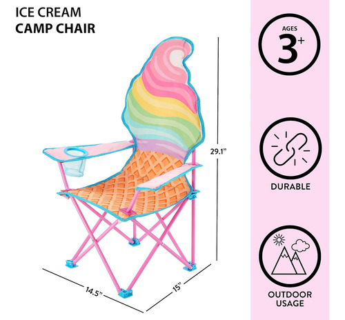 Silla De Campamento Figurada Para Niños, Helado