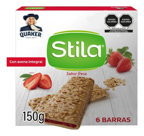 3 Pzas Barras De Avena Quaker Stila Sabor Fresa Con 6 Pzas 2