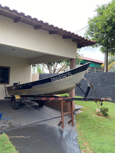Barco Tupi Borda Alta Com Motor 25 Hp E Carreta
