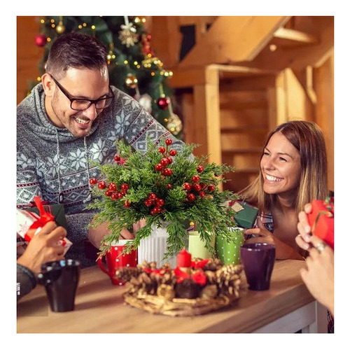 45 Arreglo Floral Navideño Con Agujas De Pino Para La Mesa