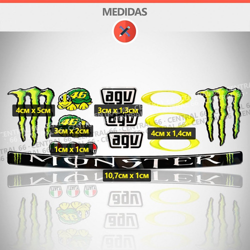 Kit Adesivos Capacete Valentino Lerivo Formigão Resinado