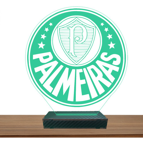 Luminária Led 3d Time Palmeiras Futebol Abajur Luxo Nfe