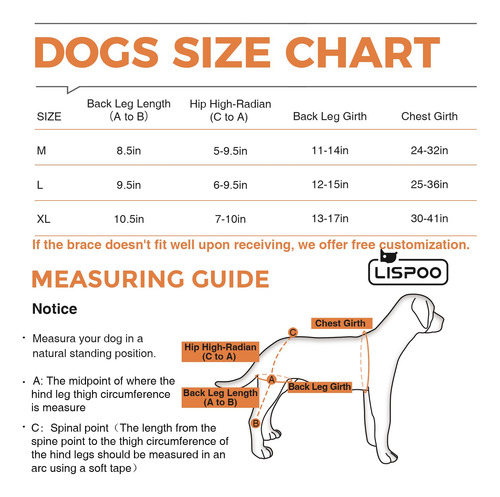 Rodillera Para Perros Lispoo Para Patas Traseras Desgarradas