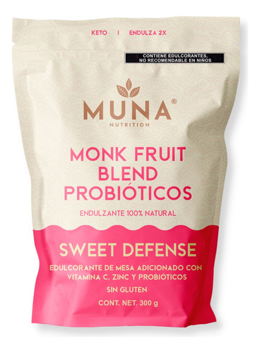 Muna Monk Fruit Con Probióticos Endulzante Fruta Del Monje