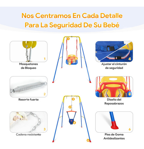 4 En 1 Columpio Para Bebe Infantil Juego De Rebote Plegable