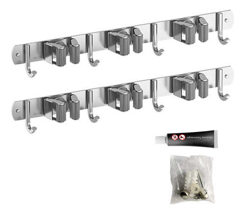 Soporte Escobas Pared Acero Inoxidable.pzs