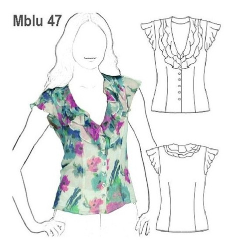 ( Moldes De Ropa)  Blusa Sin Mangas Mujer 0947