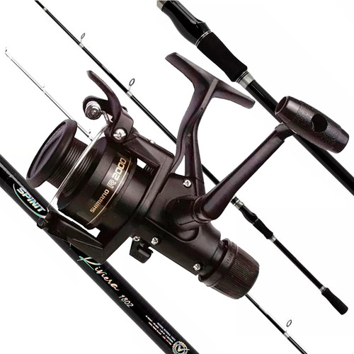 Combo Spinning Profesional Caña 2tramos Reel Nylon Señuelo A