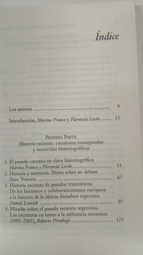 Historia Reciente - Marina Franco Y Florencia Levin (comps)