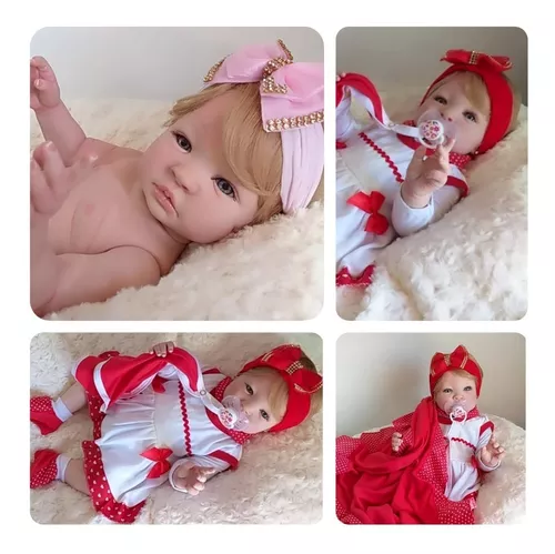 Bebê Reborn Silicone roupinha de princesa loira