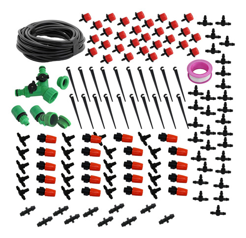 Imagen 1 de 9 de Kit Sistema Riego Automático 20 Metros Dsr01, Goteros Y Nebu