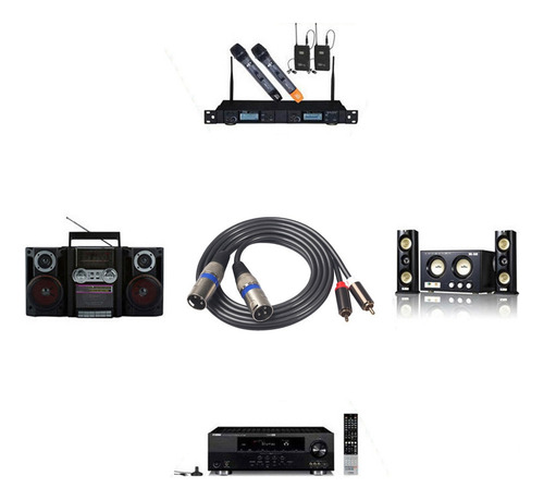 A A Cable De Audio Fever Grade, 2 Pares Rca Macho, 2 Xlr, 3