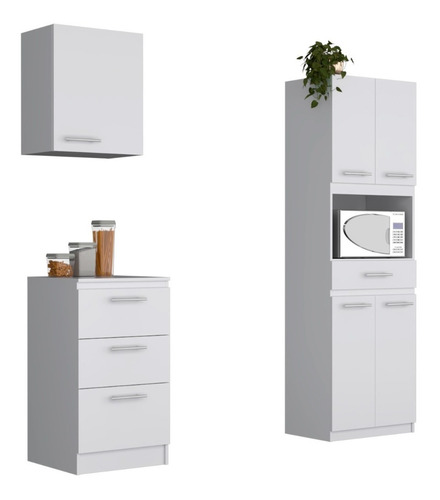 Mueble Infe + Aux Micro + Mueble Ae - Manchester / Blanco