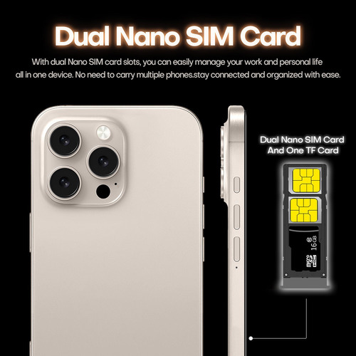 Smartphone 5g Inteligente De Doble Tarjeta Sim, Teléfono Android, Pantalla Grande De 6.8 Pulgadas, 8+256 Gb De Memoria
