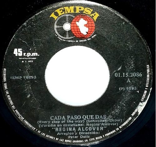 Single 45 Regina Alcover - Cada Paso Que Das, Cerca Al Cielo