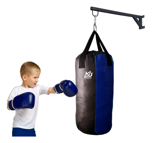 Kit De Boxeo Para Niño Costal Box Saco De Box Guantes Y Base