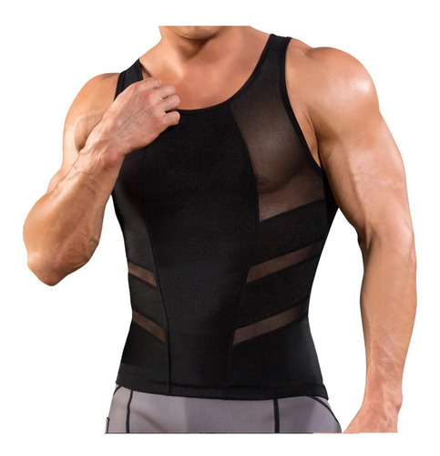 Camiseta Esqueleto Hombre Fitness Moldeador Abdomen Compresi