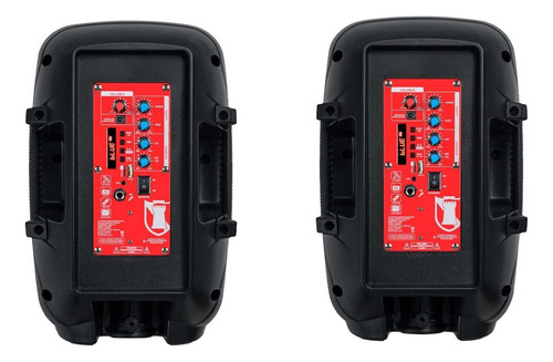Kit 2 Bocinas 8 Pulgada Recargable Usb Microfono Control