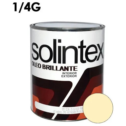 Pintura Oleo Brillante Vainilla Claro Solintex 1/4 Galon