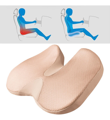Cojín De Asiento De Silla De Oficina 45x35x8cm Beige