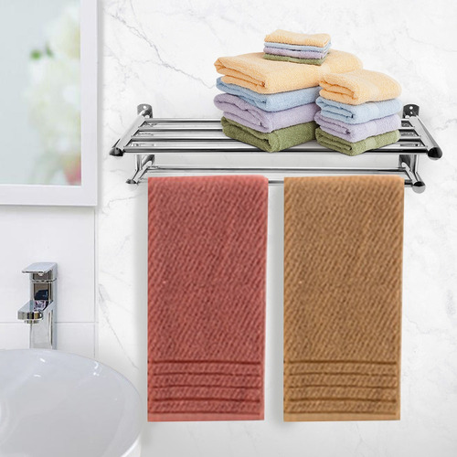 Estante De Baño Con Efecto Espejo Brillante, Toallero, Para