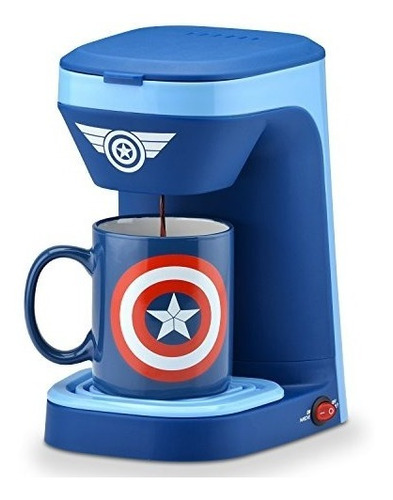 Marvel Capitan America Cafetera Electrica Personal + Mug 