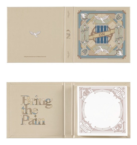 Set Papeleria Bloc Notas Y Stickers Bts On Originales Beige