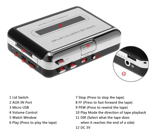 Convertidor De Cassette A Mp3 Ezcap Usb