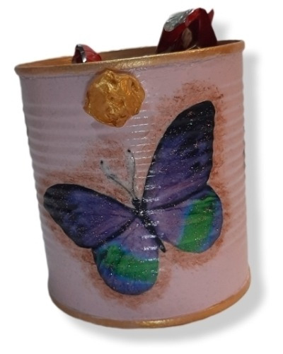 Latas Artesanales Mariposas Con Bombones O Caramelos. . 