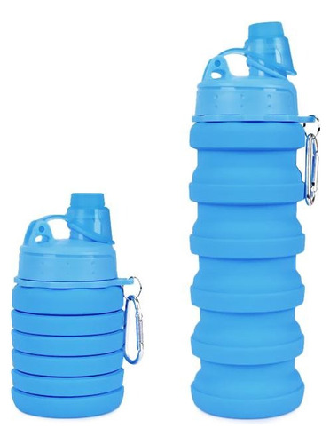 Botella De Silicona Plegable Portatil Deportiva Reutilizable