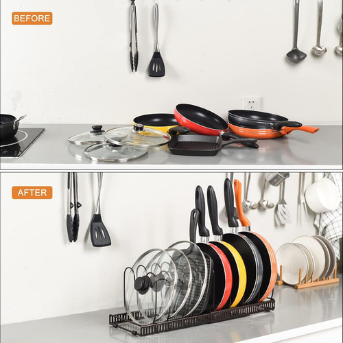 Soporte Ajustable Para Sartenes Y Ollas, 10 Piezas
