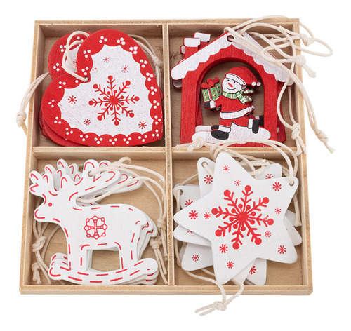 Juego De Cajas De Madera Con Colgante Navideño En Forma De F