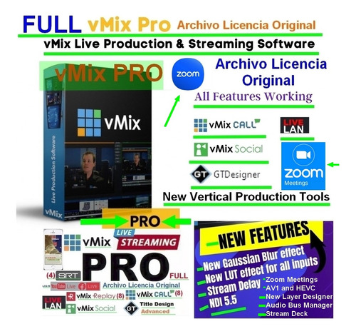 Vmix Pro Full Soporte Playout Vmix V27 Pro Broadcast 4k Hd