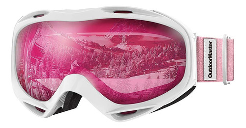 Gafas Para Esqui Proteccion Uv Con Correa Ajustable Rosa