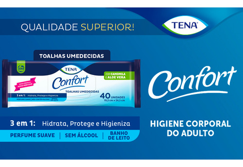 Lenços Toalhas Umedecidas Confort Geriátrico Adulto 4x 40un