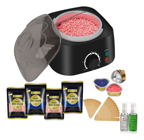 Kit Calentador De Cera Depilatoria Con Accesorios De Lujo