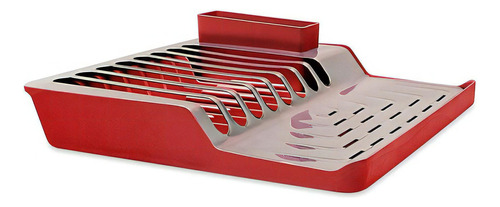 Escurridor de platos Brinox Minimal de acero inoxidable rojo