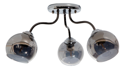 Lámpara De Techo Moderno Lumimexico 21263-4 Cromo Negro E27 40w 3 Luces