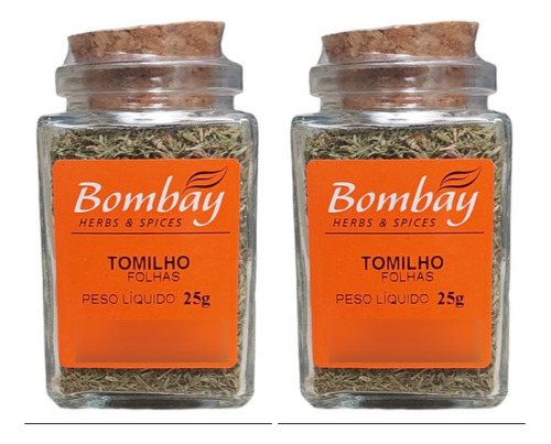 Tomilho Folhas Bombay Kit Com 2 Unidades De 25g