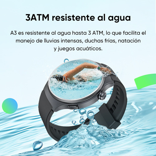 Reloj inteligente Xiaomi Black Shark A3 1.53" Tft Compatible con Android y iOS 3Atm impermeable Negro Smartwatch