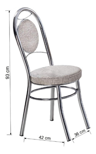 Conjunto De Mesa Com 8 Cadeiras Estofadas Mirela Gb
