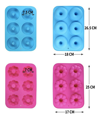 Od 3 Molde Donas Silicon Horneadas Grandes Repostreria