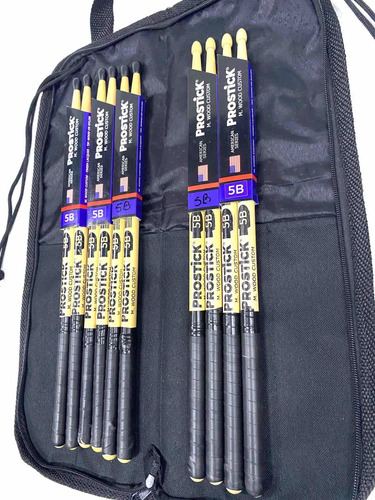 Kit Baqueta 3 Par 5b N+2 Par 5b M Prostick Usa+bag