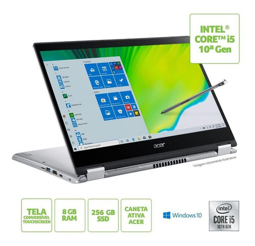 Notebook Acer Spin 3 Sp314-54n-59hf Ci5 8gb 256gb