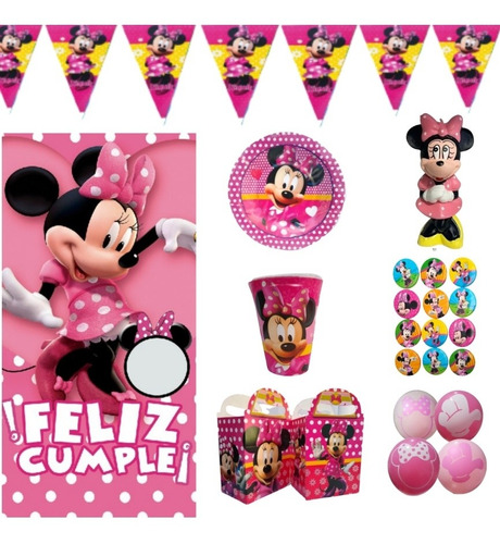 Mimi Minnie Mouse Paq Fiesta Articulos 10 Niños Vela Temátic