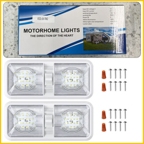 2pcs 12v Ceiling Fixture Double Dome 48 Led For Lights C Bbv