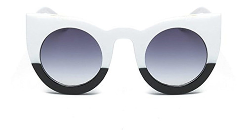 Armear Retro Cat Eye Sunglasses Round Lens Thick Frame