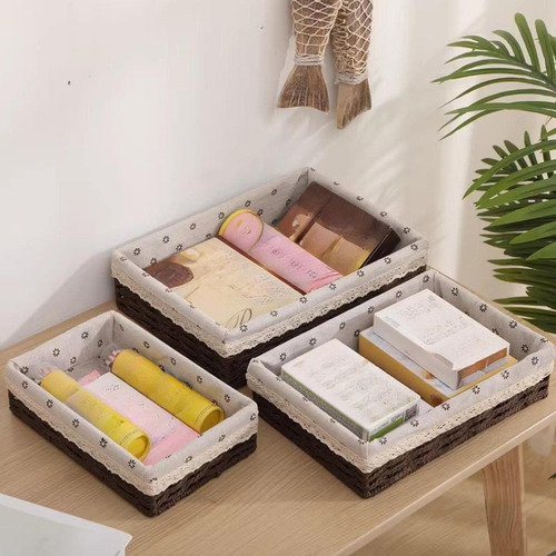 Cesta De Almacenamiento Bandeja Decorativa 27cmx17cmx7cm